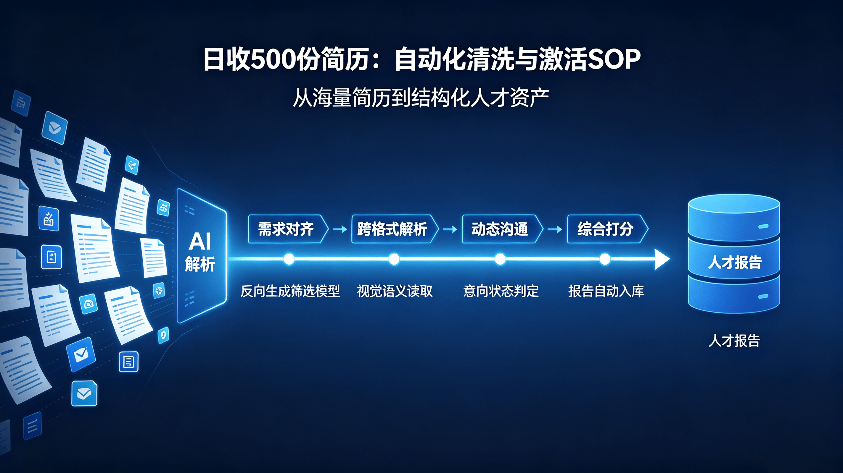 HR效率跃升实录：日收500份复杂简历的自动化清洗与激活SOP